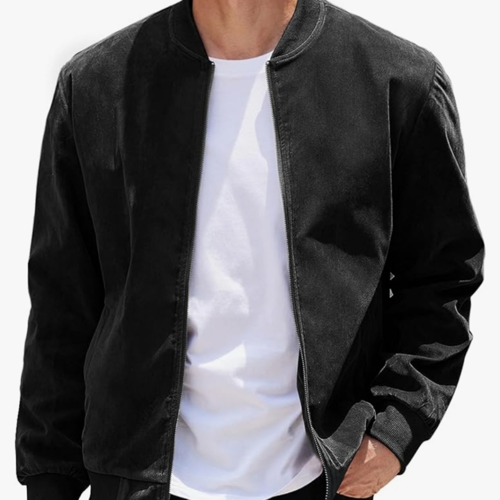 Mens Bomber jacket. Velvet finish.